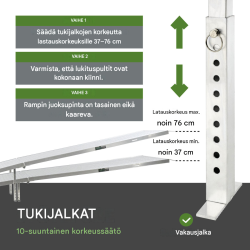 TRUTZHOLM alumiininen kuormausramppi 400 cm, 70 cm, taitettava, 400 kg
