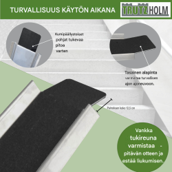 TRUTZHOLM ajoramppi 150-270 cm, säädettävä, 50 kg, polkupyörälle, sähköpyörälle ja mopolle