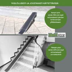 TRUTZHOLM ajoramppi 150-270 cm, säädettävä, 50 kg, polkupyörälle, sähköpyörälle ja mopolle