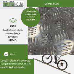 TRUTZHOLM alumiiniramppi polkupyörille ja sähköpyörille, 150–270 cm, kantavuus 50 kg