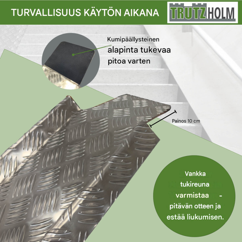 TRUTZHOLM alumiiniramppi polkupyörille ja sähköpyörille, 150–270 cm, kantavuus 50 kg