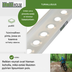 TRUTZHOLM alumiiniramppi 194 cm, 200 kg, liukumista estävä pinta