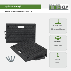 TRUTZHOLM-reunakivirampit 2 kpl, kumi, 500 x 320 x 100 mm, 2000 kg ramppia kohti