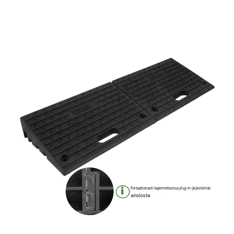 TRUTZHOLM-reunakivirampit 2 kpl, kumi, 500 x 320 x 100 mm, 2000 kg ramppia kohti