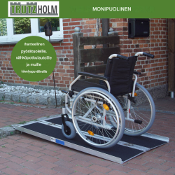 TRUTZHOLM pyörätuoliramppi 152 cm, alumiini, kokoontaitettava, 272 kg, musta/harmaa