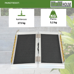 TRUTZHOLM pyörätuoliramppi, alumiini, kokoontaitettava, 272 kg, 61/91/213/305 cm