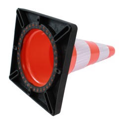 Liikennekartio 45 cm, oranssi, PVC, 2 heijastinnauhaa, raskas kumijalka
