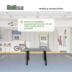 Työpöydän teräsjalat 2 kpl, 200 kg, 58 x 83 x 4 cm, jauhemaalattu teräs
