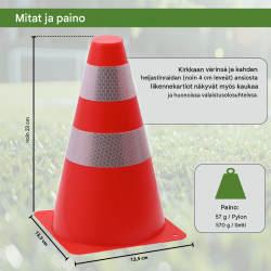 Mini-liikennekartiot 10 kpl, oranssinpunainen, heijastavat, 13,5 x 23 cm, polyeteeni