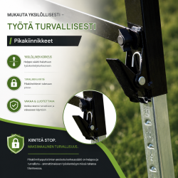 Taittopukit 2 kpl, säädettävä korkeus 65–91 cm, teräs, 150 kg per pukki