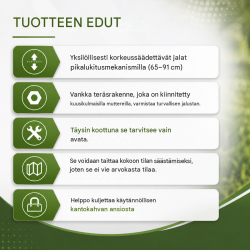Taittopukit 2 kpl, säädettävä korkeus 65–91 cm, teräs, 150 kg per pukki