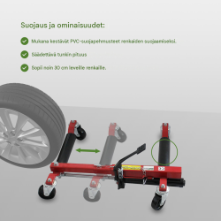 Hydraulinen siirtohallinosturi 4 kpl, 680 kg, renkaille enintään ca. 30 cm