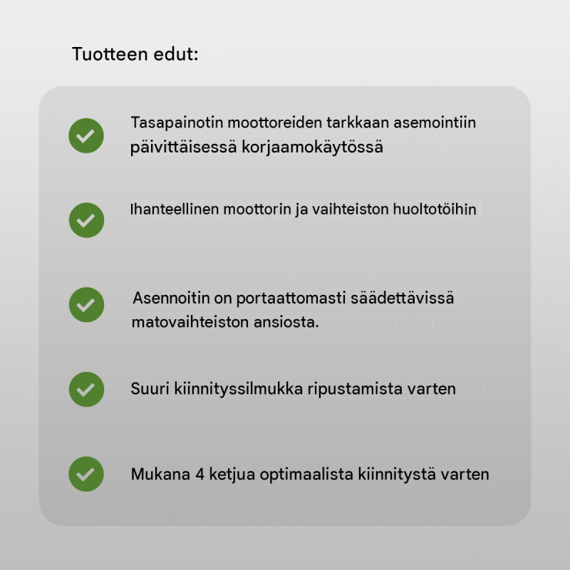 Moottorin tasapainotin työpajanosturiin, 750 kg, 4 ketjua, säädettävä, 44,5 cm