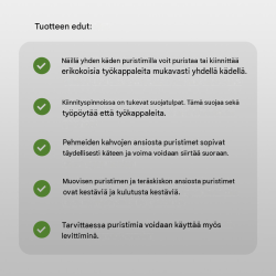 Yksikätiset puristimet 10 kpl, 35 x 105 mm, musta / vihreä, 0–105 mm, 71–190 mm, 7024