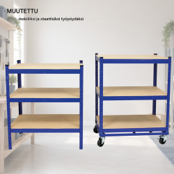 TrutzHolm® kerrosvaunu, 5 tasoa, 150 kg/taso, 195 x 90 x 45 cm