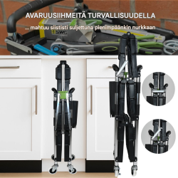 TRUTZHOLM työkalukärry, kokoontaitettava, 65 kg, säilytystasku, 65,8 x 45,5 x 85,5 cm
