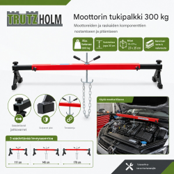 TRUTZHOLM moottorisilta 300 kg, säädettävä korkeus, teräs, kumisuojatut tukipinnat