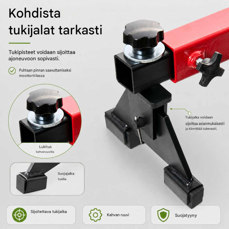 TRUTZHOLM moottorisilta 300 kg, säädettävä korkeus, teräs, kumisuojatut tukipinnat