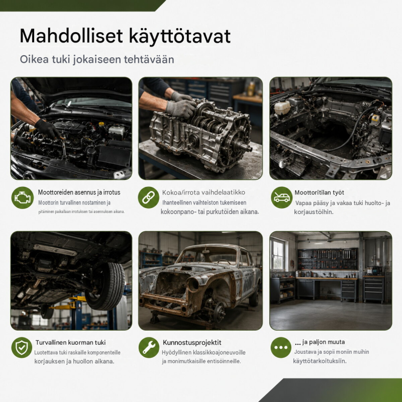 TRUTZHOLM moottorisilta 300 kg, säädettävä korkeus, teräs, kumisuojatut tukipinnat
