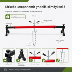 TRUTZHOLM moottorisilta 300 kg, säädettävä korkeus, teräs, kumisuojatut tukipinnat
