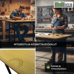 Taitettava työpöytä 100 x 60 x 74,5 cm, MDF, teräs, 150 kg, TRUTZHOLM