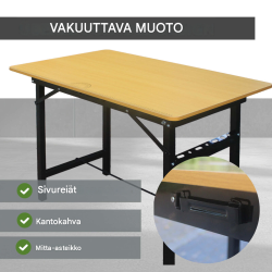 Taitettava työpöytä 100 x 60 x 74,5 cm, MDF, teräs, 150 kg, TRUTZHOLM