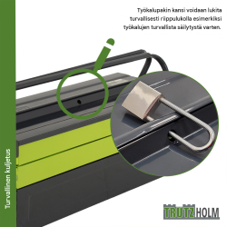 TRUTZHOLM työkalupakki, maalattu teräs, kokoontaitettava kahva, 30 kg, harmaa/vihreä