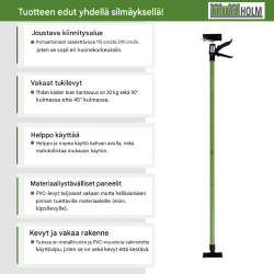 Teleskooppinen asennustuki 2 kpl, 115–290 cm, 45° kallistettavat PVC-tukilevyt