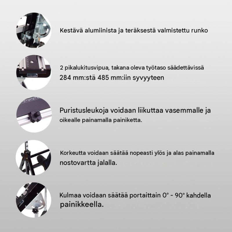 2 kpl TrutzHolm® Premium -työpöytä, kokoontaitettava, 7 korkeussäätöä, 100 kg