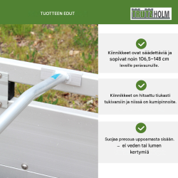 Säädettävät alumiinikaaret perävaunun tasopeitteelle 2 kpl