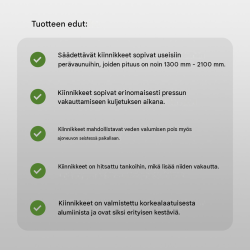 Säädettävät alumiiniset tukikaaret perävaunun tasopeitteelle 2 kpl, 1320–2100 mm