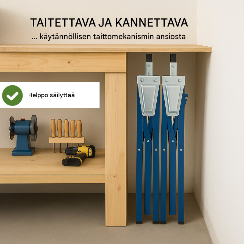 TRUTZHOLM työpukit 2 kpl, teräs, sininen, 7-portainen säätö 80–130 cm, 400 kg