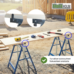 TRUTZHOLM työpukit 2 kpl, teräs, sininen, 7-portainen säätö 80–130 cm, 400 kg