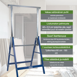 TRUTZHOLM työpukit 2 kpl, teräs, sininen, 7-portainen säätö 80–130 cm, 400 kg