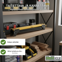 TRUTZHOLM kokoontaittuvat työpukit 2 kpl, teräs, 500 kg per pukki, 1000 kg yhteensä