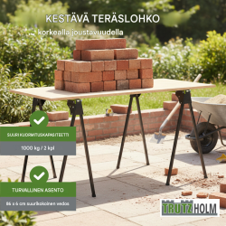 TRUTZHOLM kokoontaitettavat työpukit 2 kpl, teräs, vihreä-musta, 500 kg/kpl