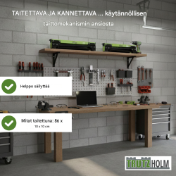TRUTZHOLM kokoontaitettavat työpukit 2 kpl, teräs, vihreä-musta, 500 kg/kpl