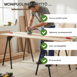 TRUTZHOLM taittopukit 2 kpl, teräs, 500 kg pukkia kohden, 76 cm, musta-punainen