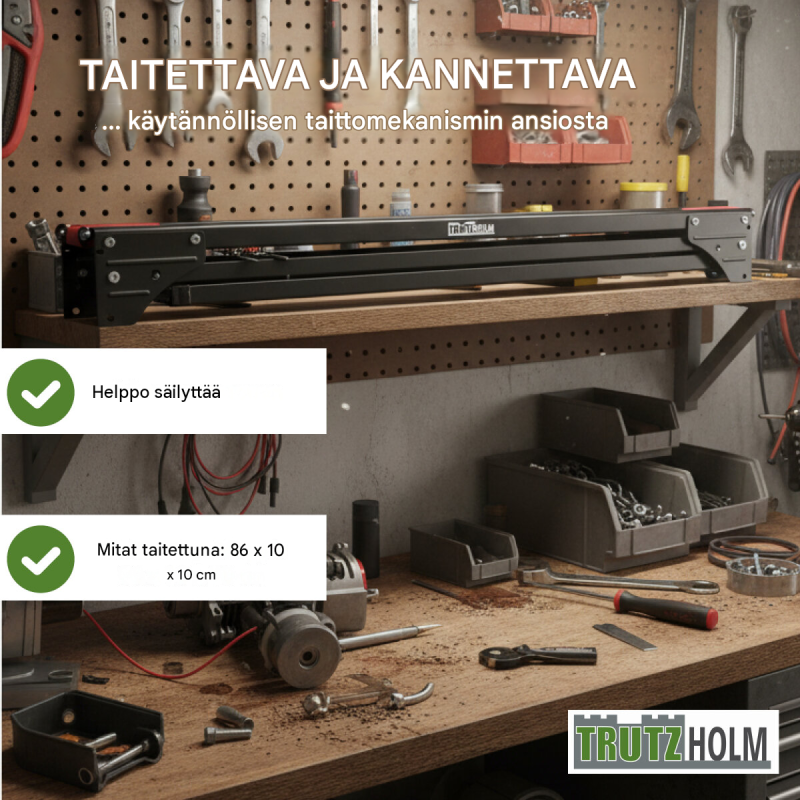 TRUTZHOLM taittopukit 2 kpl, teräs, 500 kg pukkia kohden, 76 cm, musta-punainen