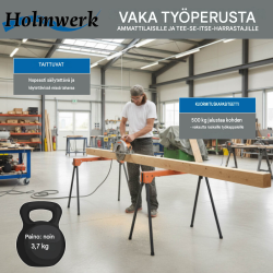 Kokoontaitettava työpukki 2 kpl, metalli, 500 kg per pukki, 94 x 83 x 48 cm