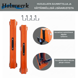 Kokoontaitettava työpukki 2 kpl, metalli, 500 kg per pukki, 94 x 83 x 48 cm