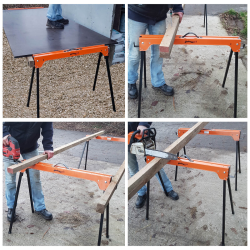 Kokoontaitettava työpukki 2 kpl, metalli, 500 kg per pukki, 94 x 83 x 48 cm
