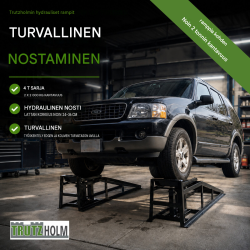 Hydrauliset ajosillat 2 kpl, tunkki, 4000 kg, 24–36 cm, teräs, musta