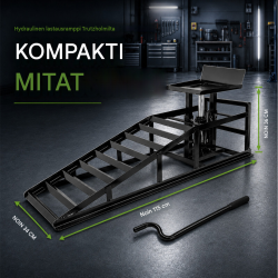Hydrauliset ajosillat 2 kpl, tunkki, 4000 kg, 24–36 cm, teräs, musta