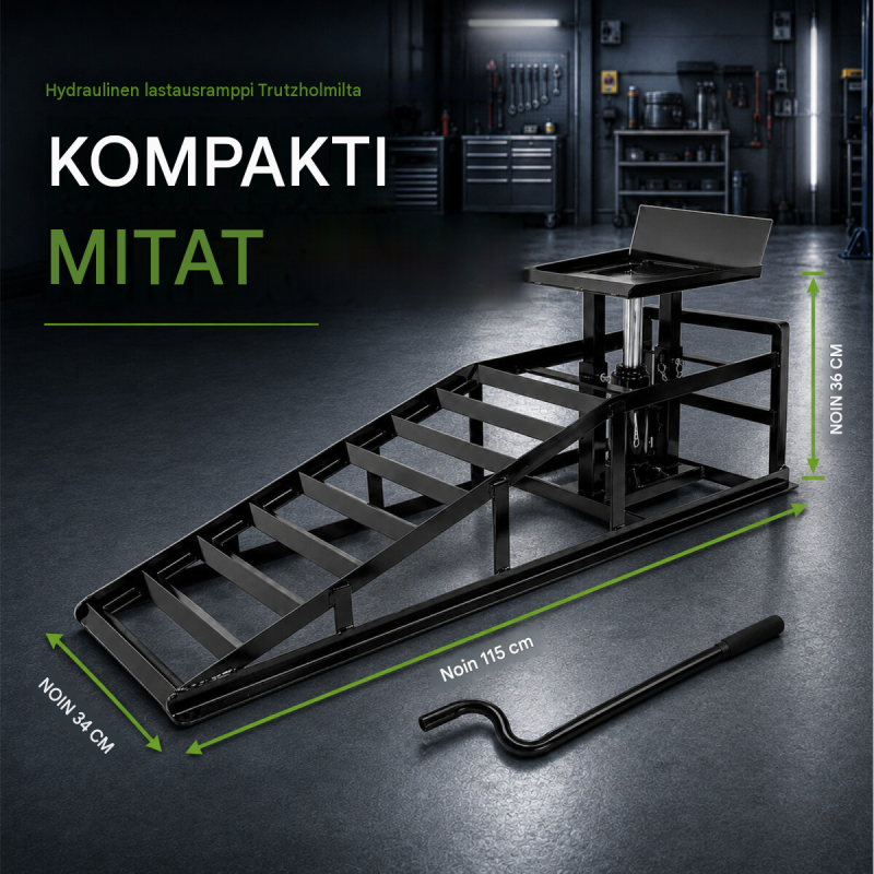 Hydrauliset ajosillat 2 kpl, tunkki, 4000 kg, 24–36 cm, teräs, musta