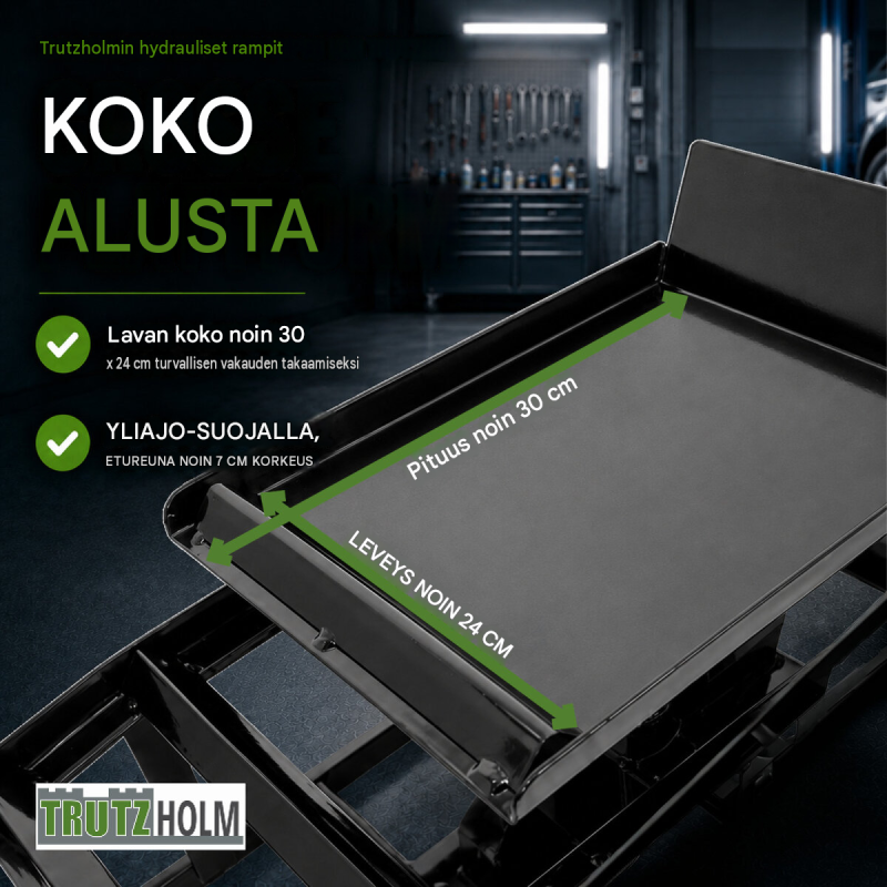 Hydrauliset ajosillat 2 kpl, tunkki, 4000 kg, 24–36 cm, teräs, musta