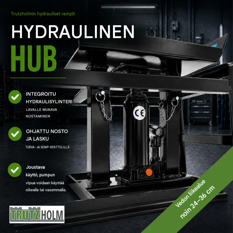 Hydrauliset ajosillat 2 kpl, tunkki, 4000 kg, 24–36 cm, teräs, musta