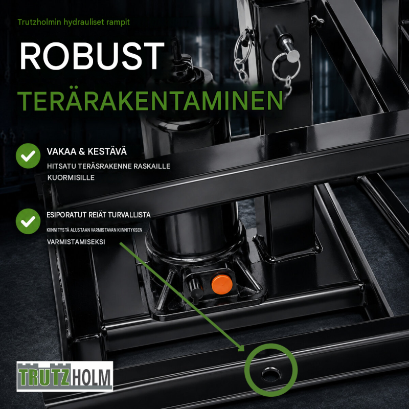 Hydrauliset ajosillat 2 kpl, tunkki, 4000 kg, 24–36 cm, teräs, musta