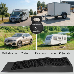 TRUTZHOLM-ajoluiskat 2 kpl, muovi, 700 x 200 x 80 mm, 3000 kg paria kohti