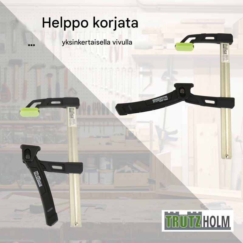 TRUTZHOLM yksikätinen pikapuristin 2 kpl, 80 kg, 16-30 cm